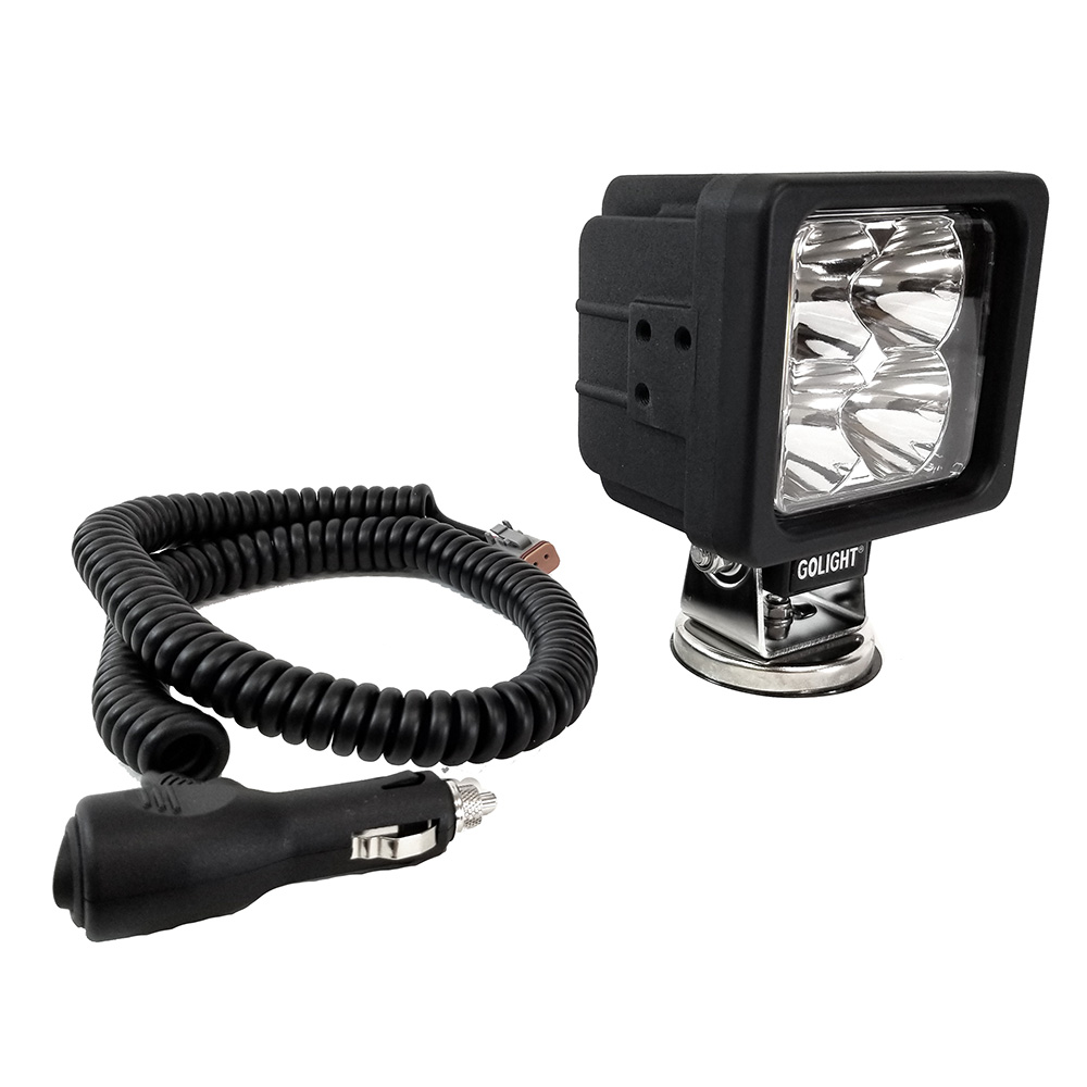 Image 1: Golight GXL LED Work Light Series Portable Spot Light Magnetic Mount w/No Remote - 12V - Black
