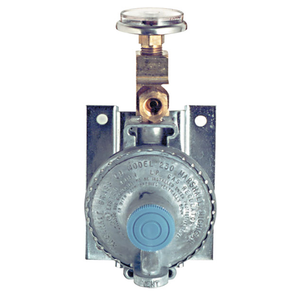 Image 1: Trident Marine Single Stage Regulator w/300 PSI Pressure Gauge w/Wall Mount