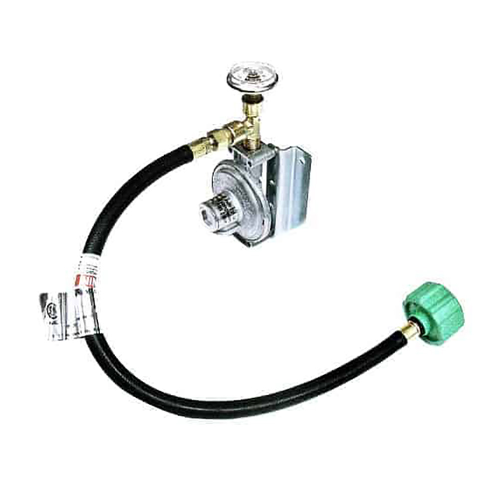 Image 1: Trident Marine Single Stage Regulator w/300 PSI Gauge & 20" Pigtail w/Wall Mount