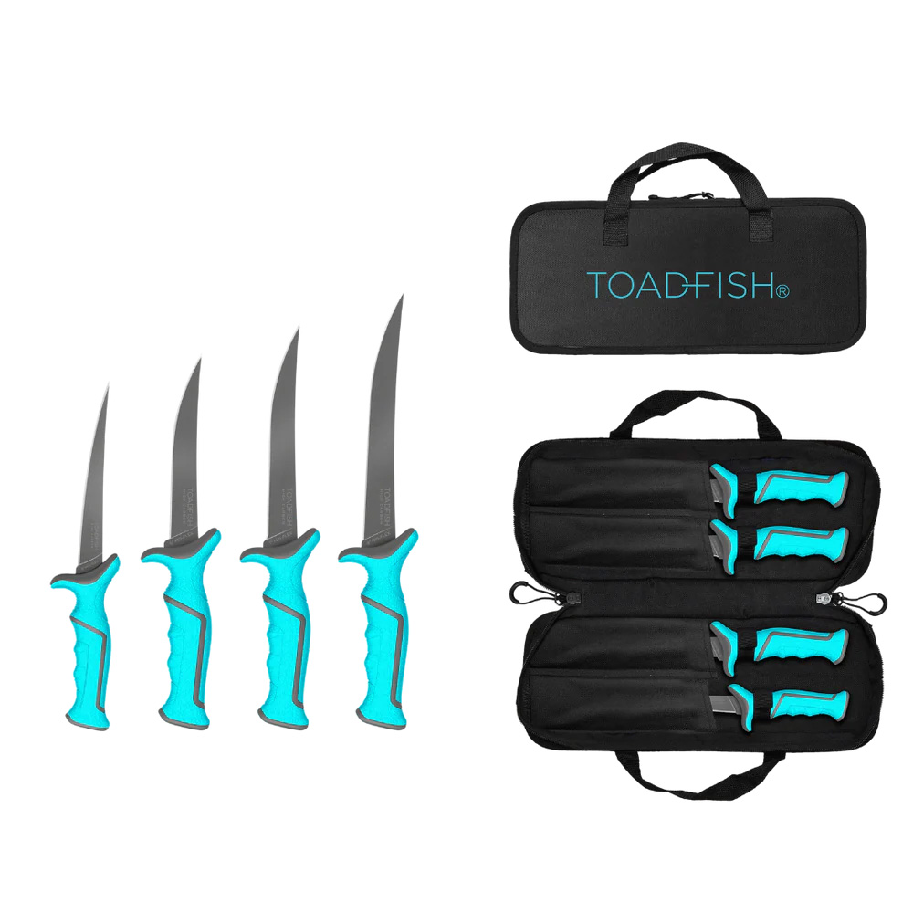 Image 1: Toadfish Fixed Filet Knife Set - 4 Knives - 5”, 6”, 7” & 8” Fixed Knives