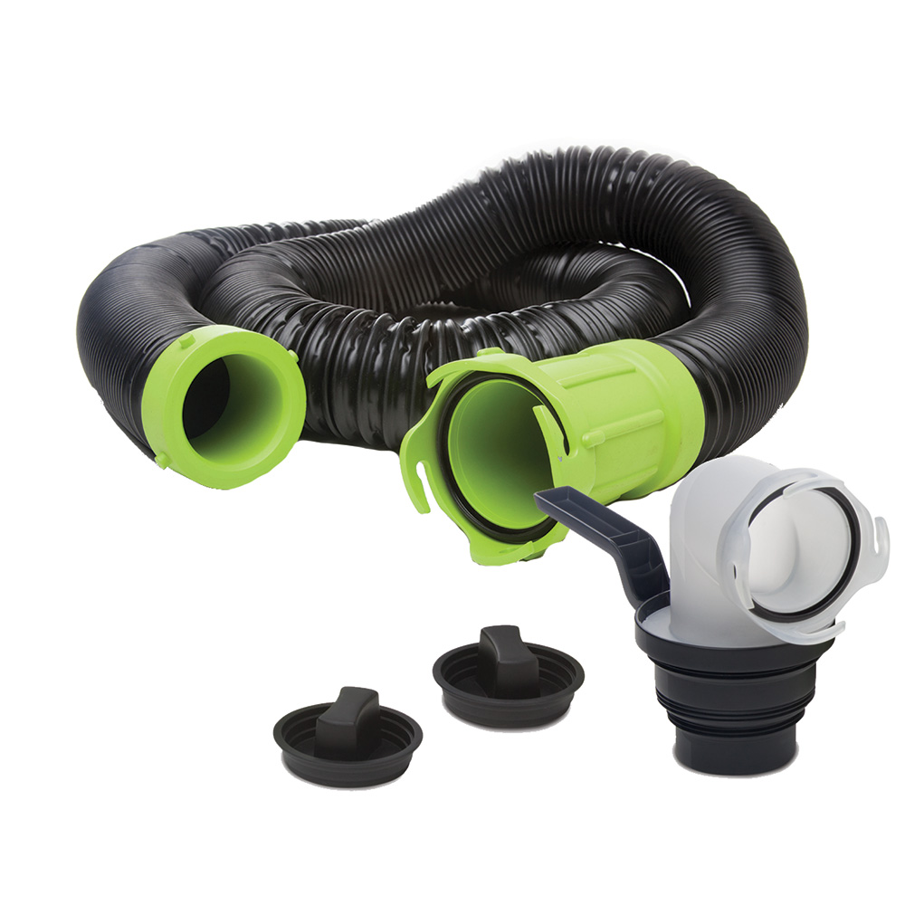 Image 1: Thetford Titan Premium 15' Sewer Hose Kit w/Universal Bayonet Connection & 5-in-1 Sewer Adapter w/Handle