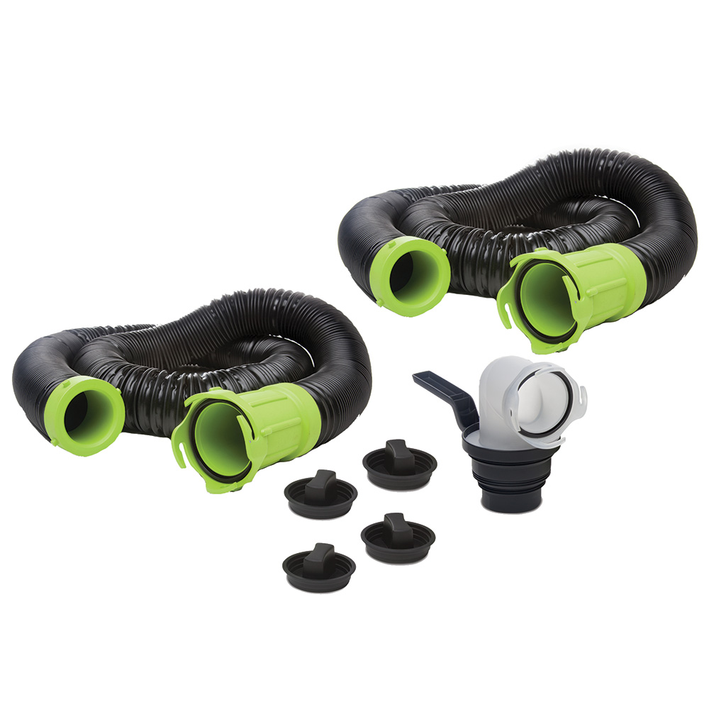Image 1: Thetford Titan Premium 20' Sewer Hose Kit w/Universal Bayonet Connection & 5-in-1 Sewer Adapter w/Handle