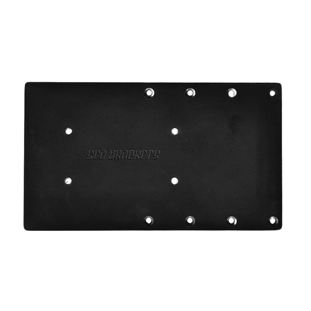Image 1: Sea Brackets 14" Straight Trolling Motor Plate f/Garmin Kraken - Black