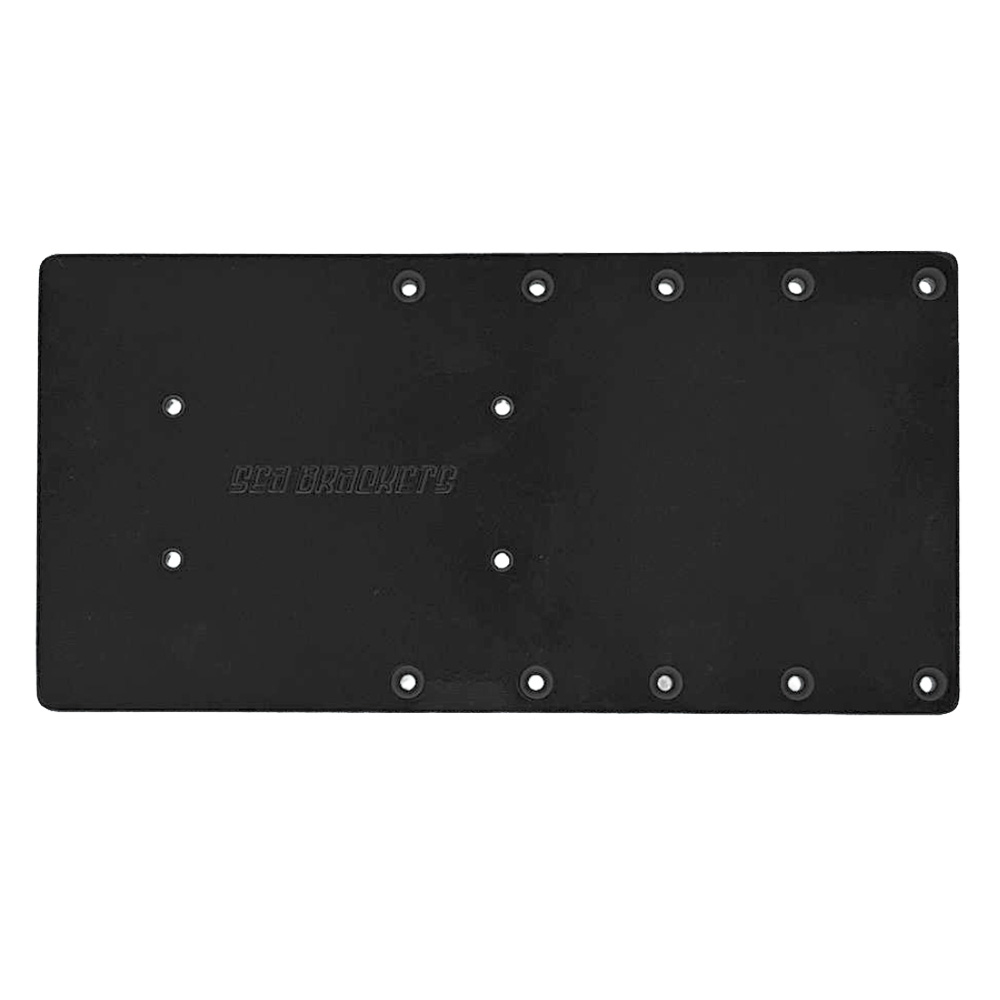 Image 1: Sea Brackets 16" Straight Trolling Motor Plate f/Garmin Kraken - Black