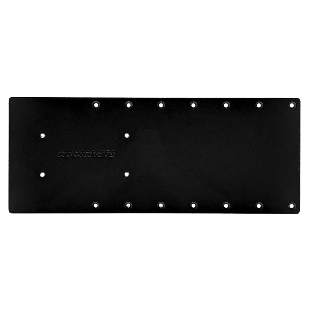 Image 1: Sea Brackets 20" Straight Trolling Motor Plate f/Garmin Kraken - Black