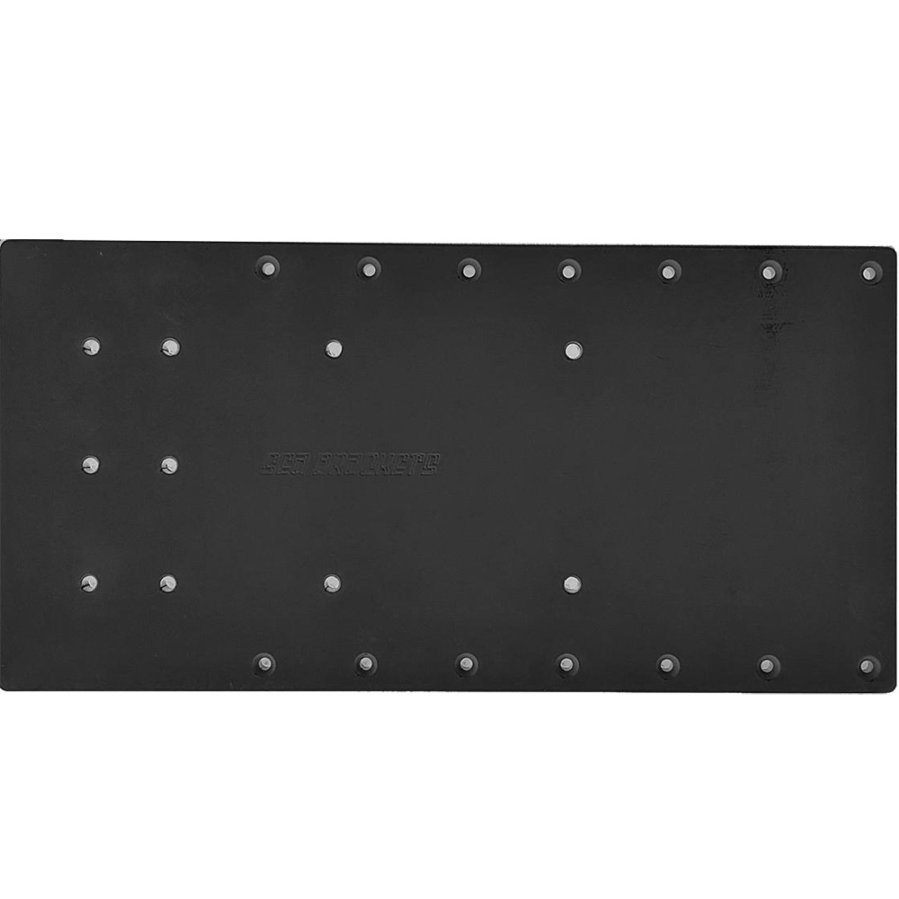 Image 1: Sea Brackets 20" Straight Trolling Motor Plate f/Minn Kota Quest - Black
