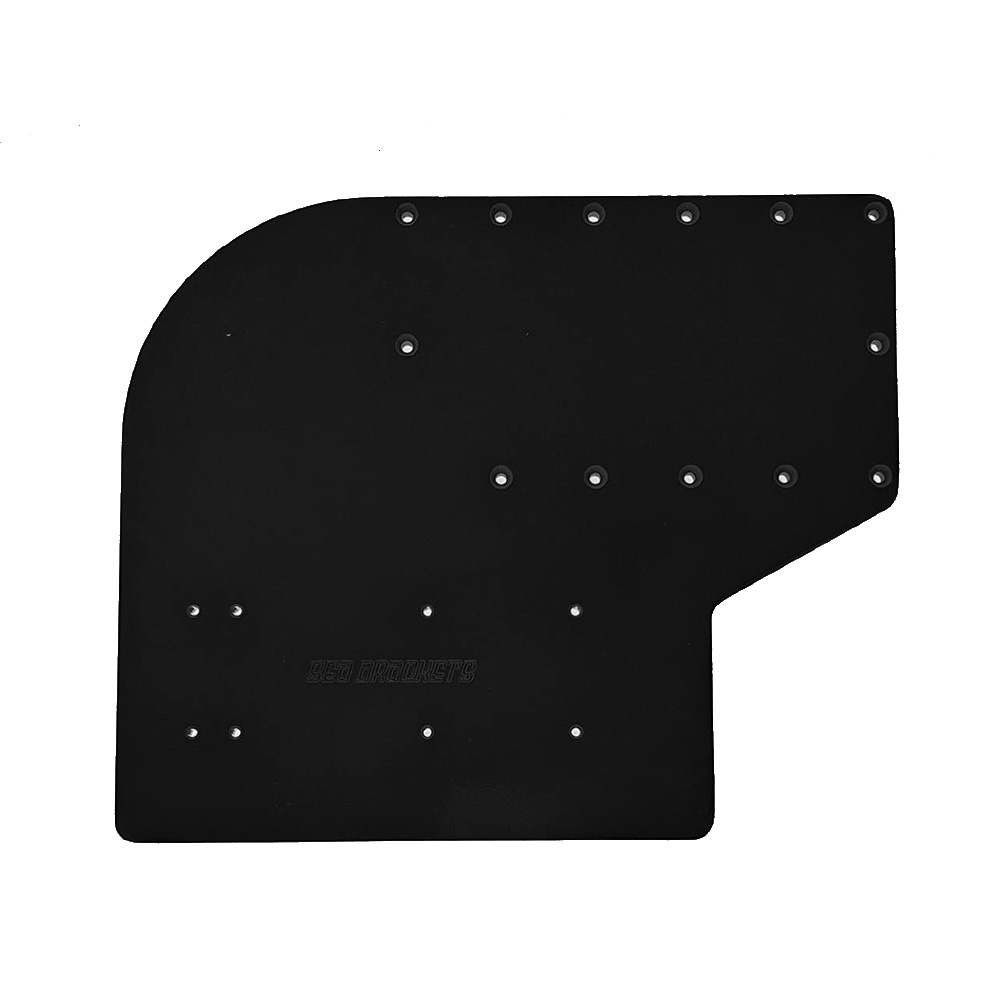 Image 1: Sea Brackets Large Offset Trolling Motor Plate - Black