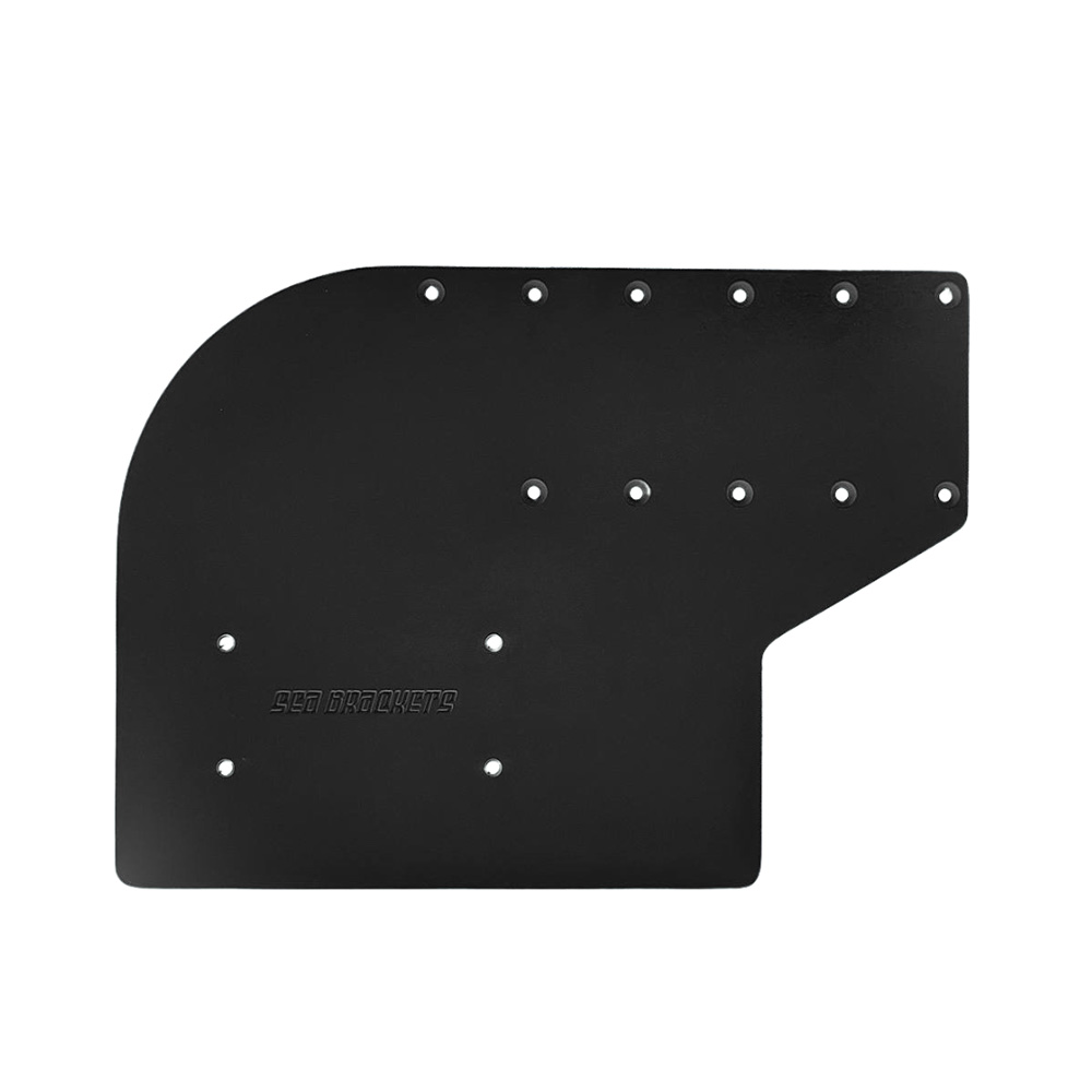 Image 1: Sea Brackets Small Offset Trolling Motor Plate f/Garmin Kraken - Black
