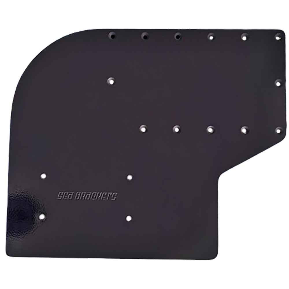 Image 1: Sea Brackets Large Offset Trolling Motor Plate f/Garmin Kraken - Black
