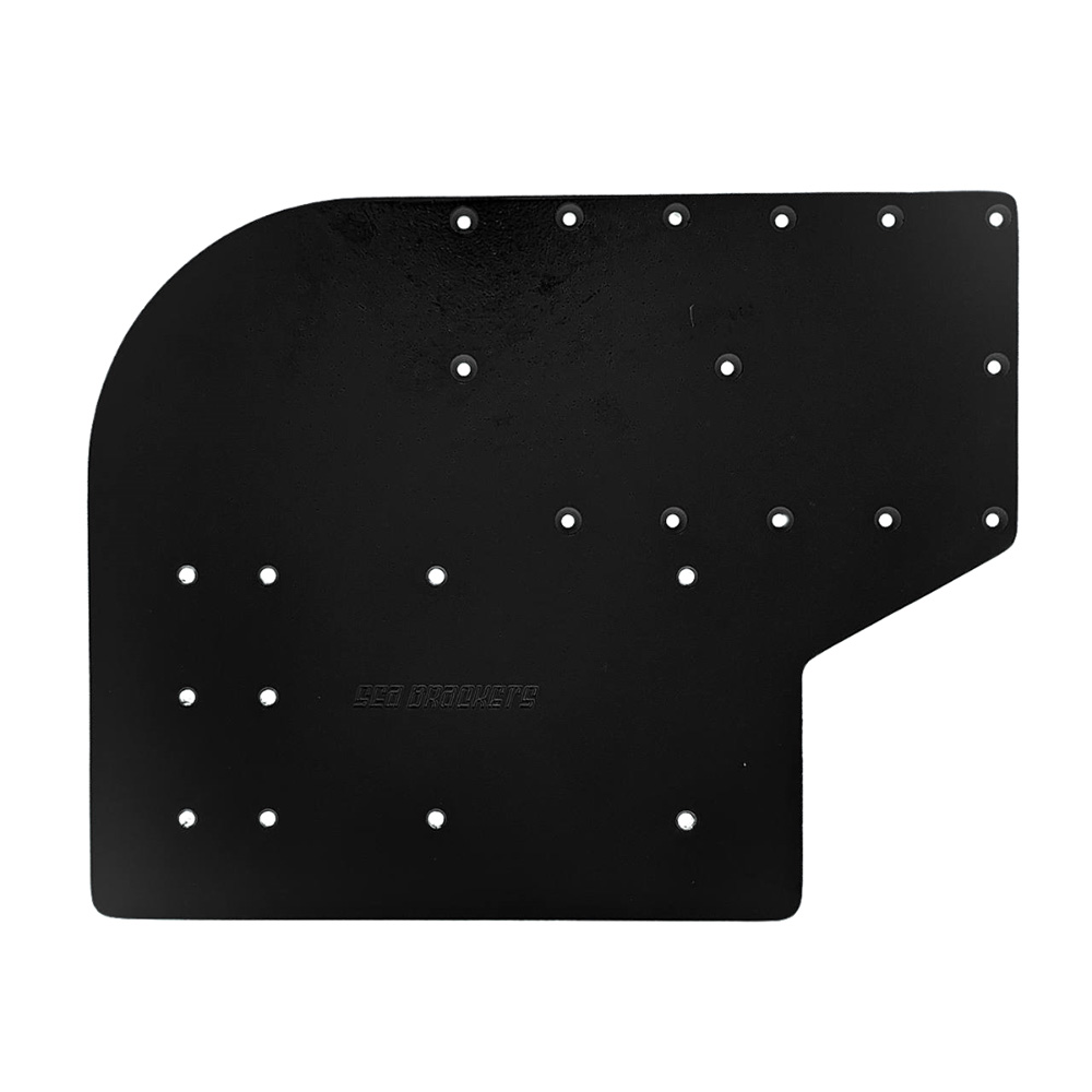 Image 1: Sea Brackets Large Offset Trolling Motor Plate f/Minn Kota Quest - Black