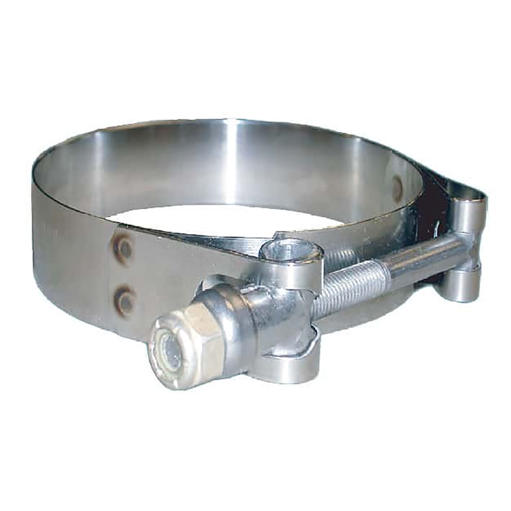 Image 1: Trident Marine 316 SS T-Bolt Clamp - 3/4" Band - 10.43"-11" Range