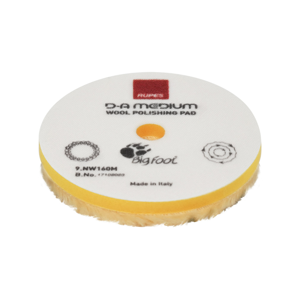 Image 1: RUPES D-A Medium Wool Polishing Pad 160mm - Yellow