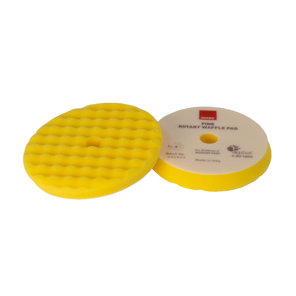 Image 1: RUPES Velcro Waffle Fine Polishing Pad f/Rotary Polishers 180mm - Yellow