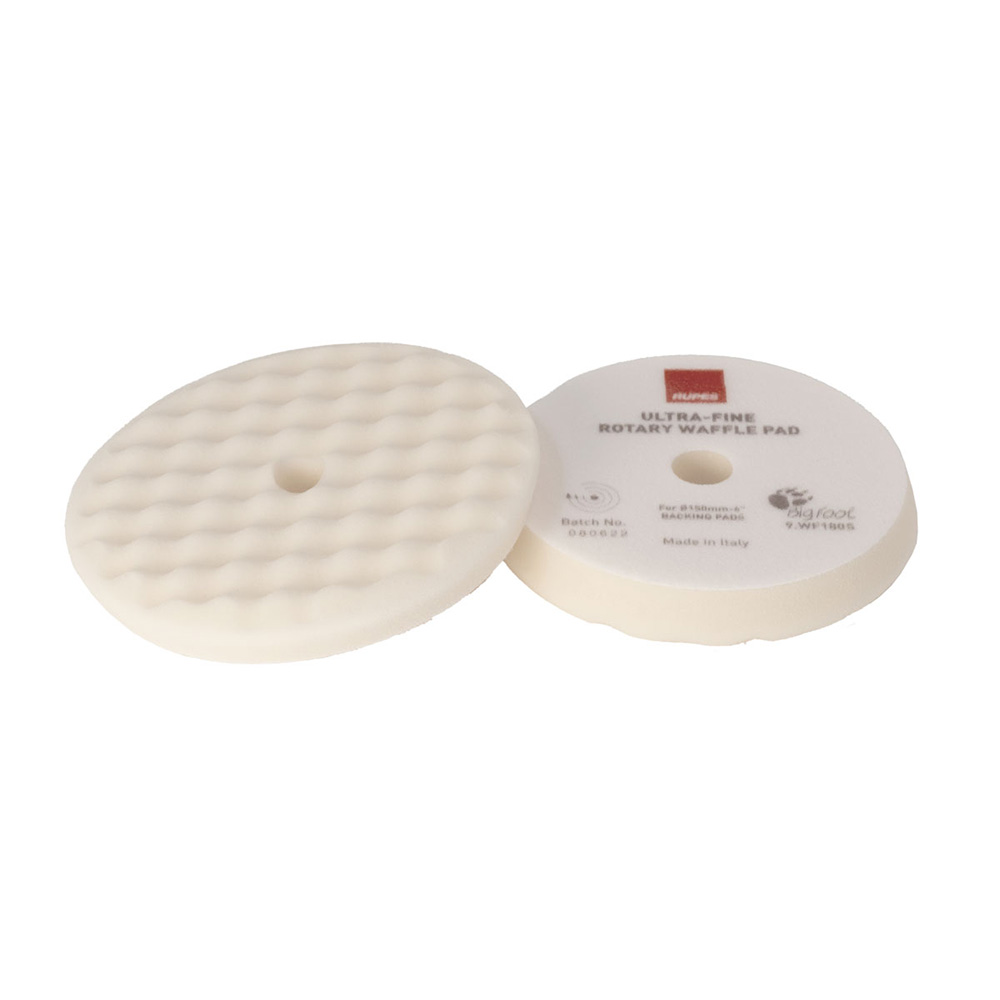 Image 1: RUPES Velcro Waffle Ultra-Fine Polishing Foam Pad f/Rotary Polishers 200mm - White