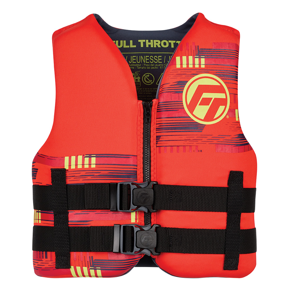 Image 1: Full Throttle Youth Rapid-Dry Life Jacket - Red