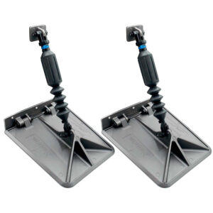 Image 1: Smart Tabs SX Trim Tabs by Lectrotab 9.5" x 10" f/18'-22' Boats w/80lb Actuators - 150-240HP - Gunmetal Grey