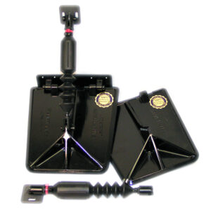 Image 1: Smart Tab SX Composite Trim Tabs by Lectrotab 9.5” x 10” f/18'-20’ Boat w/150 - 240HP - Black