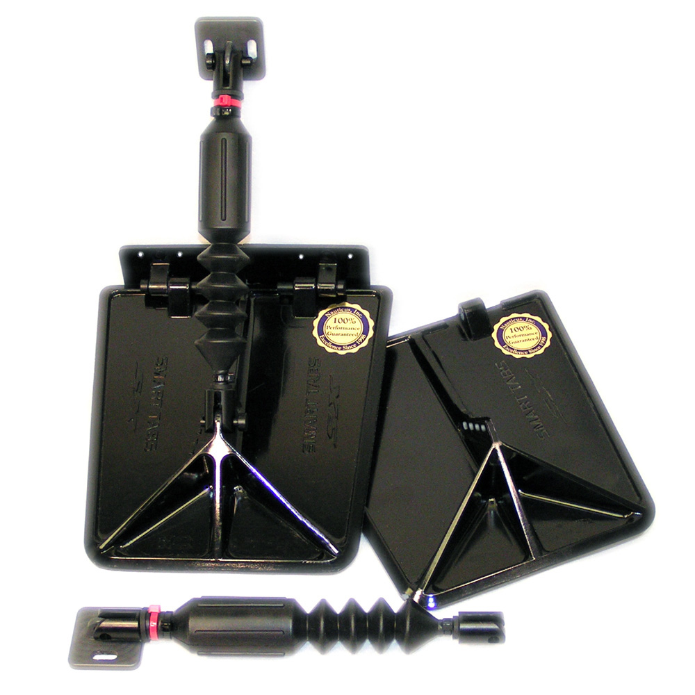 Image 1: Lectrotab Smart Tab SX Composite Trim Tabs 9.5” x 10” f/15-18‘ Boat w/60 - 135HP - Black