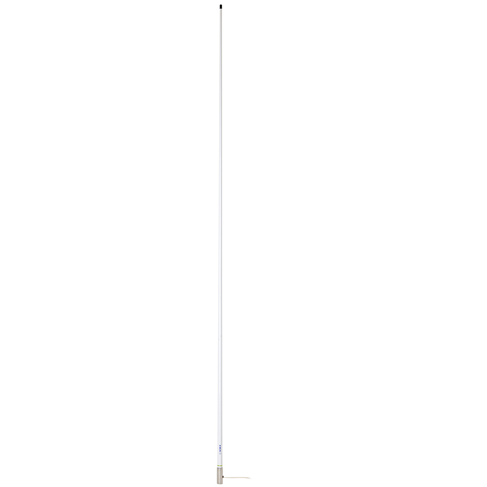 Image 1: Scout 8' White VHF Antenna 6dB Heavy Stainless Steel Ferrule w/6M RG-8x Includes PL-259 Heavy Duty Offshore Antenna KS-43