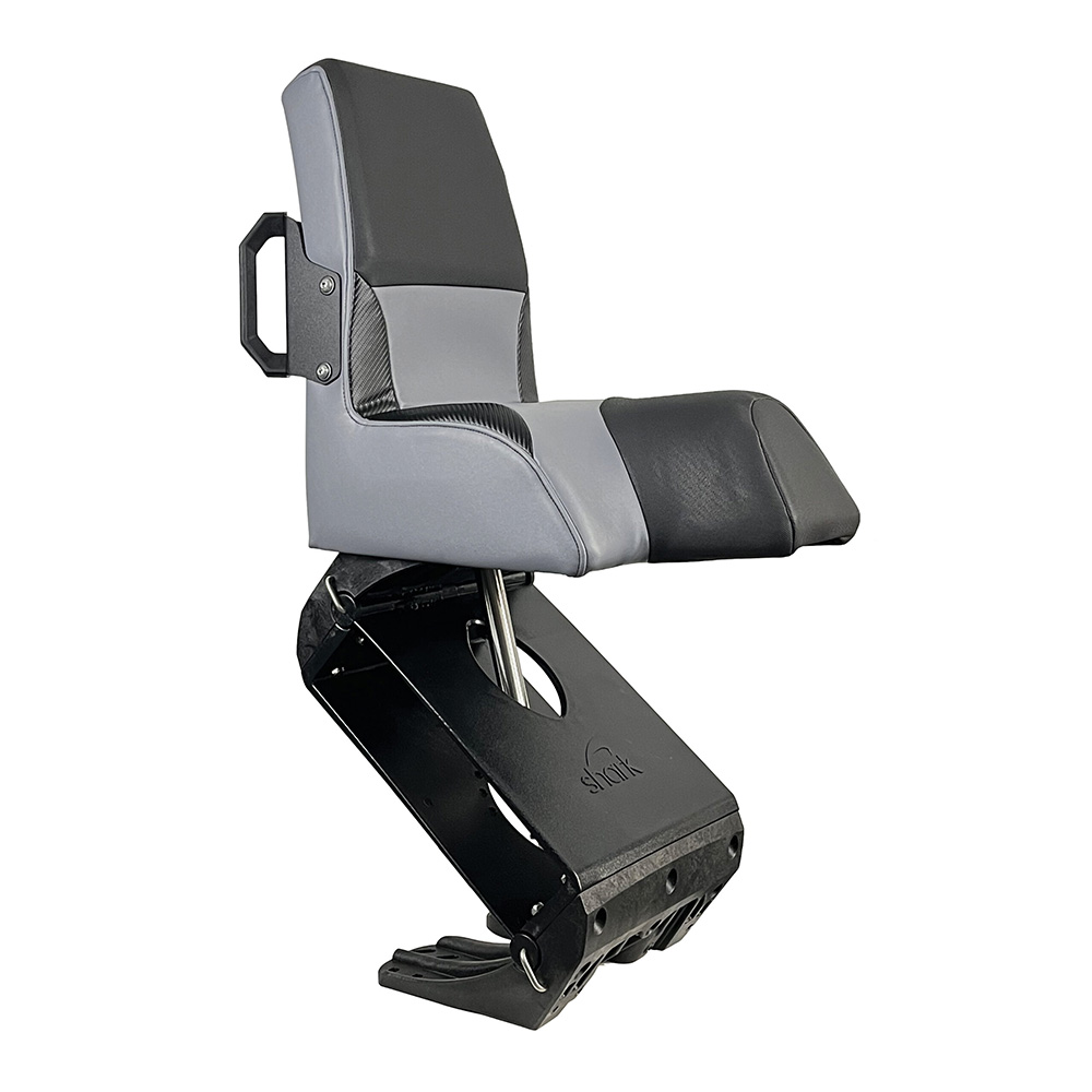Image 1: Shark EPIC Seat w/Flex Suspension - Grey Vinyl - Regular Handle