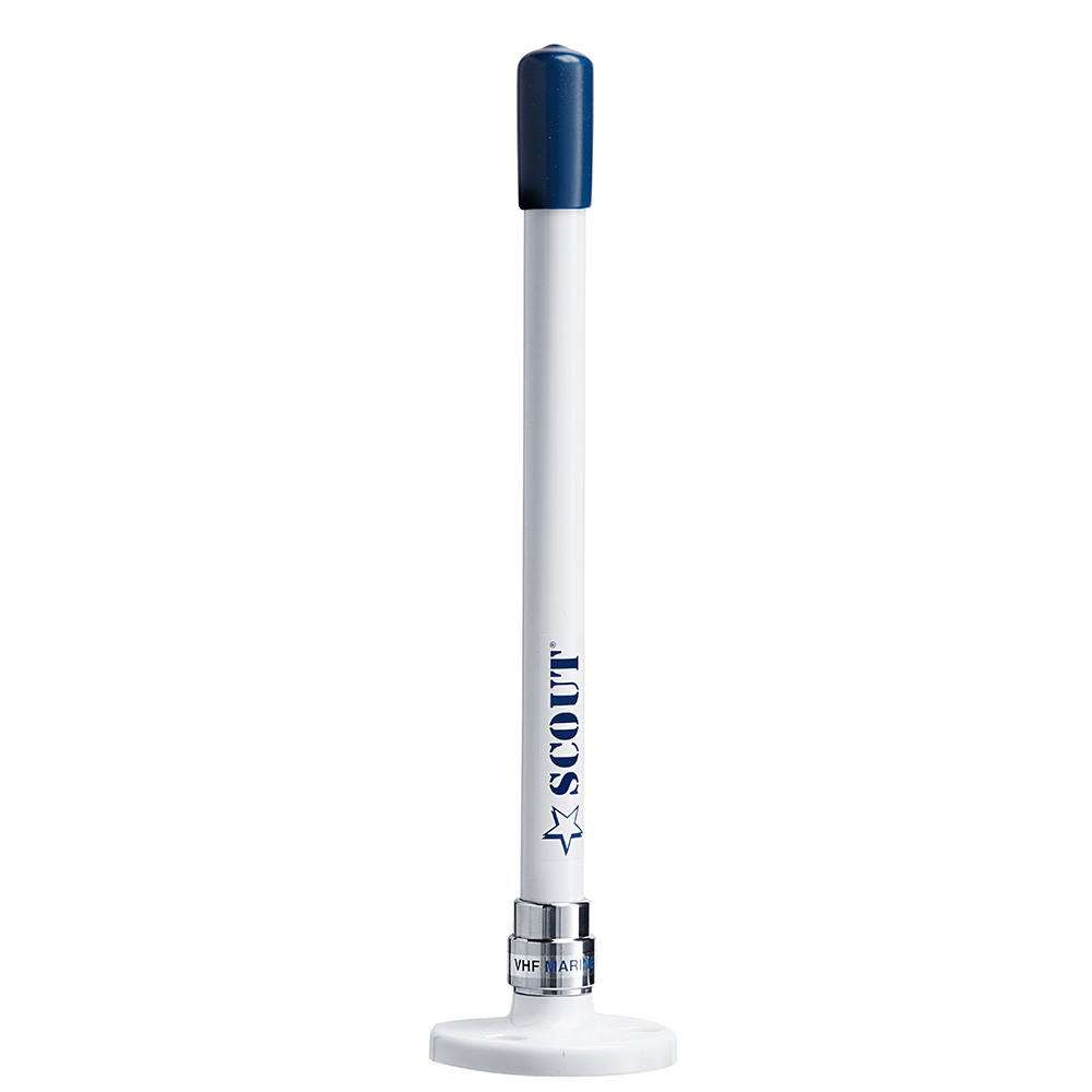 Image 1: Scout 9" Stubby White VHF Antenna w/Quick Mount Includes 5M RG-58, Mount & Integrated Connector KS-10