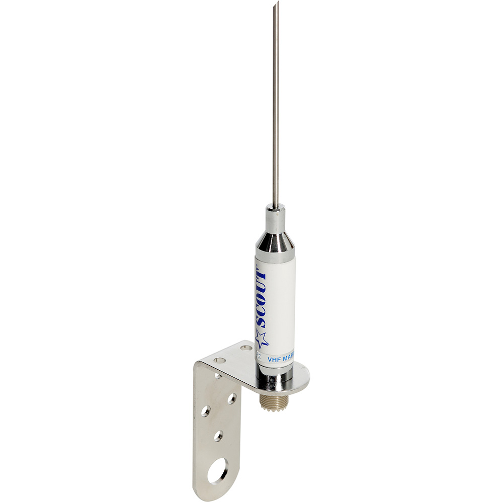 Image 2: Scout 3' Stainless VHF Whip 3dB w/Bracket f/Sailboats - No Cable