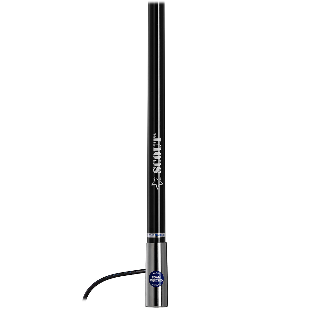 Image 2: Scout Titan Series 4' Black VHF Antenna 3dB Stainless Steel Ferule w/5M RG-58 Includes PL-259