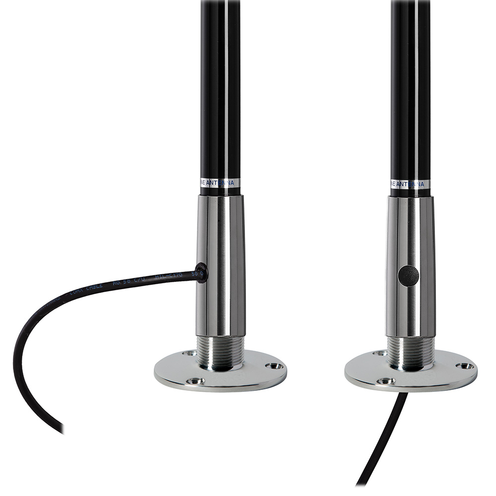 Image 3: Scout Titan Series 4' Black VHF Antenna 3dB Stainless Steel Ferule w/5M RG-58 Includes PL-259