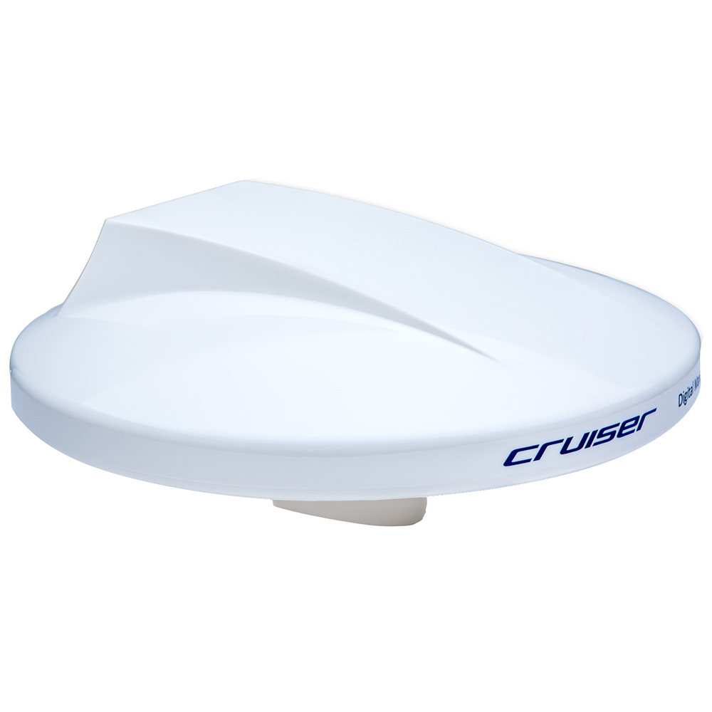 Image 1: Scout Cruiser 10" White TV Antenna Omnidirectional w/20M, 75 ohms, Cable