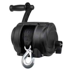 Image 1: Powerwinch Premier Series Winch 2000lb, 8", Crank Arm - Carbon Black