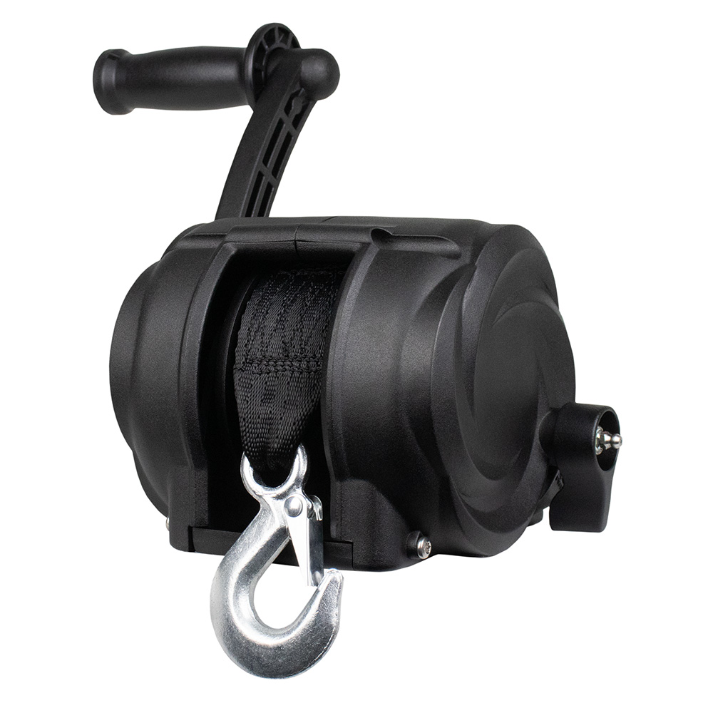 Image 1: Powerwinch Premier Series Winch 2000lb, 8", Crank Arm - Carbon Black