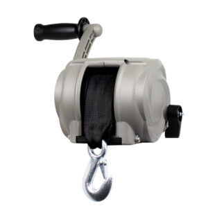 Image 1: Powerwinch Premier Series Winch 2000lb, 8", Crank Arm - Saltwater Silver