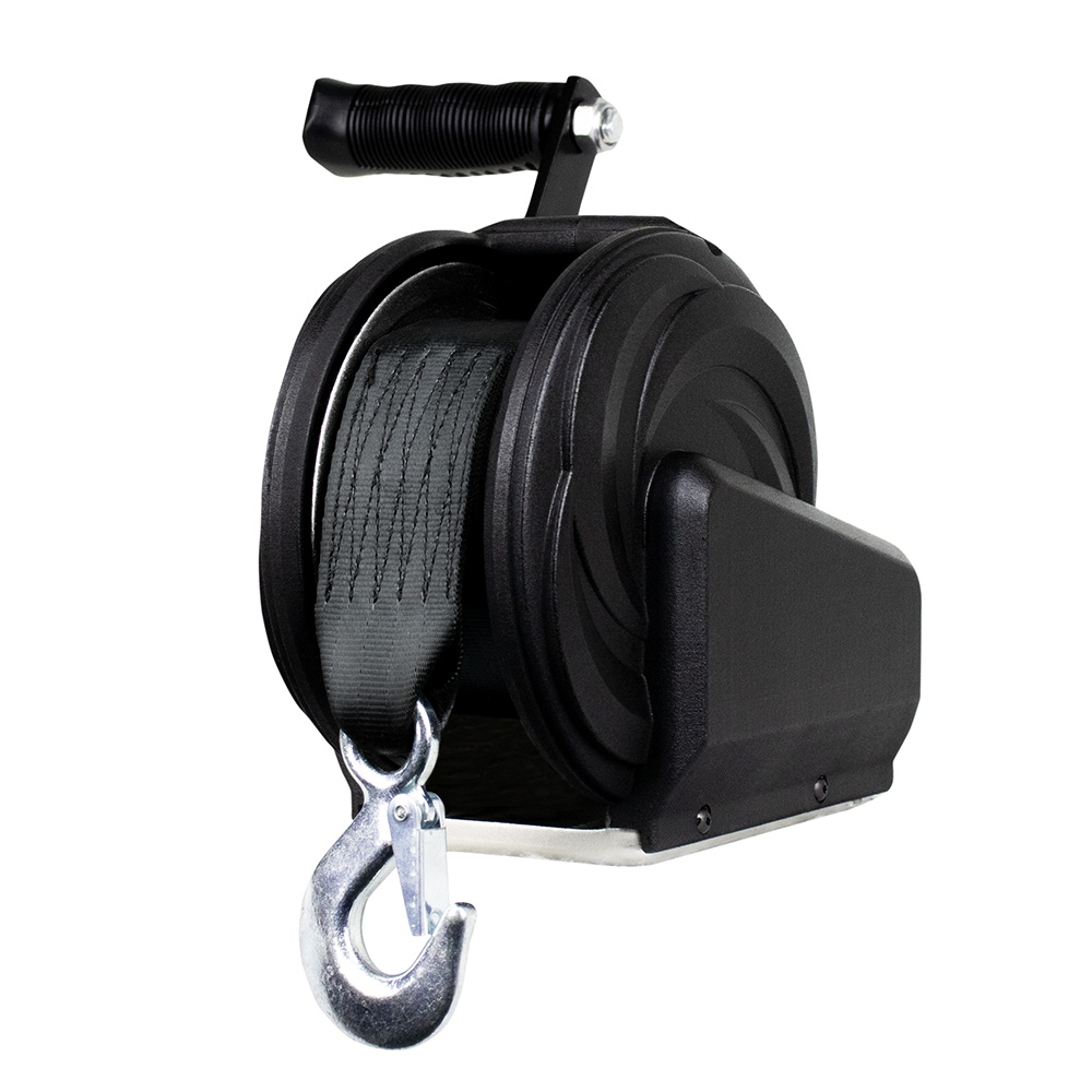 Image 1: Powerwinch Select Series Winch 1,000lb, 8" Crank Arm - Carbon Black