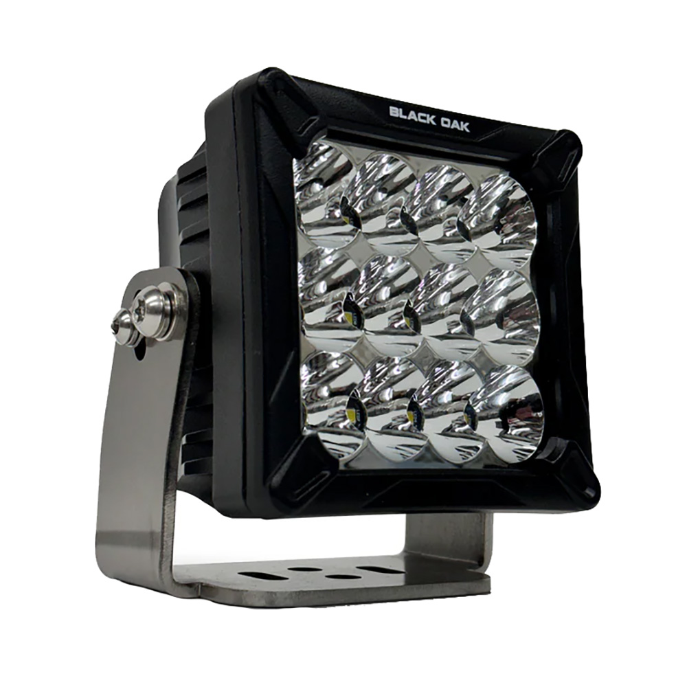 Image 1: Black Oak 4" LED Pod Light - Black Housing - Bracket Mount - 120W - Combo Beam