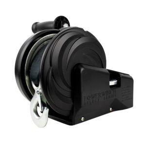 Image 1: Powerwinch Select Series Winch 1,800lb, 2 Speed, 6" Crank Arm - Carbon Black