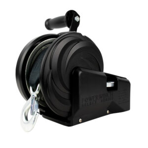 Image 1: Powerwinch Select Series Winch 1,800lb, 2 Speed, 8" Crank Arm - Carbon Black