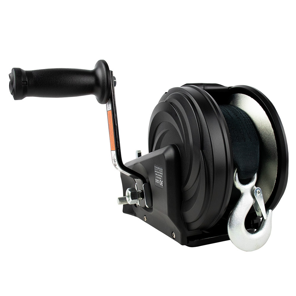 Image 2: Powerwinch Select Series Winch 2,000lb, 2 Speed, 6" Crank Arm - Carbon Black