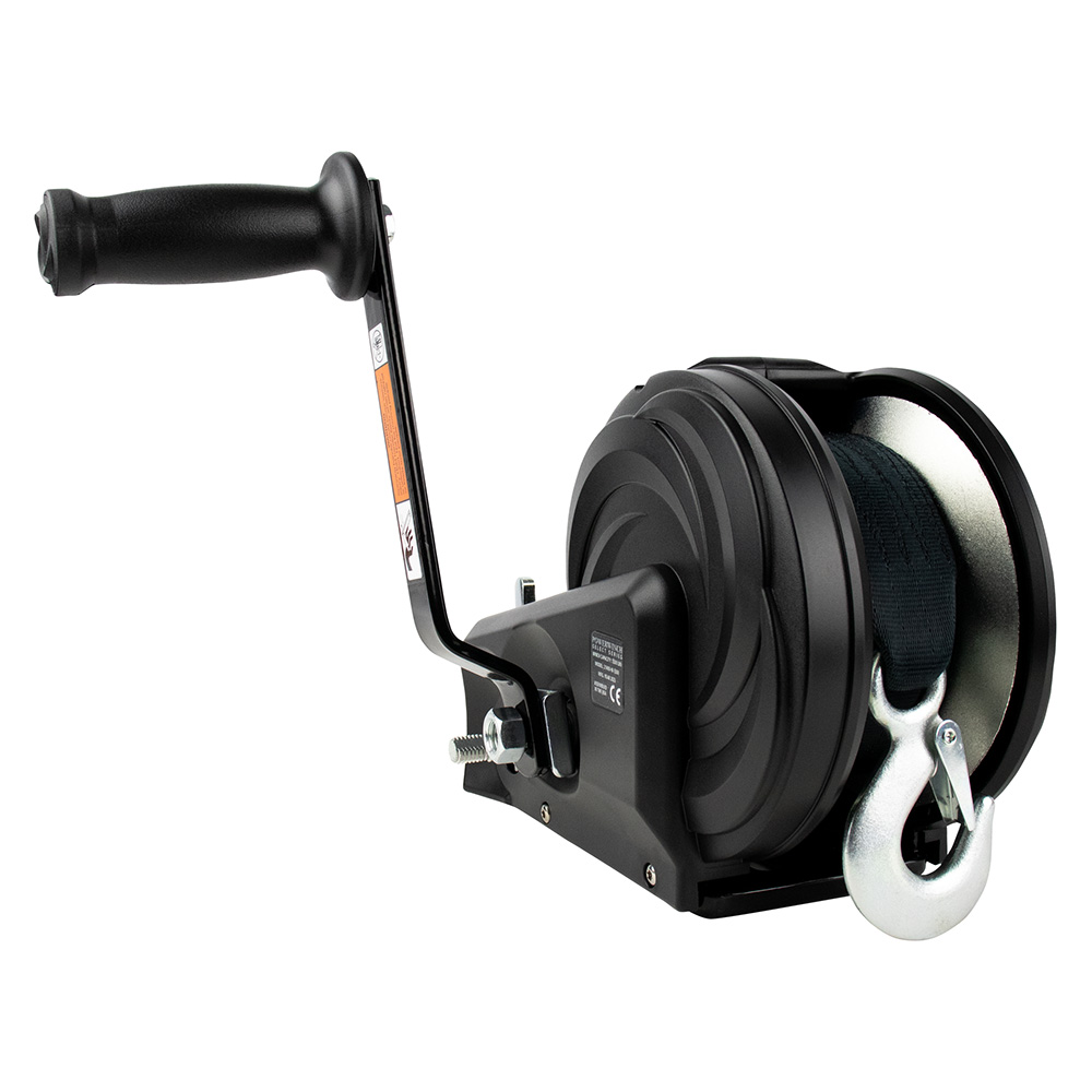 Image 2: Powerwinch Select Series Winch 2,000lb, 2 Speed, 8" Crank Arm - Carbon Black