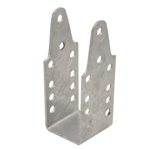 Image 1: C.E. Smith Strap Bent Channel Upright Short Galvanized Bracket - 9"