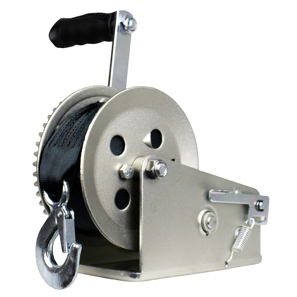 Image 1: Powerwinch Utility Series Winch 1,800lb, 2 Speed, 8" Crank Arm - Zinc