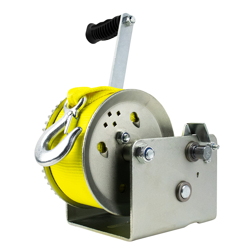 Image 1: Powerwinch Utility Series Winch 3,200lb, 2 Speed, 9" Crank Arm - Zinc