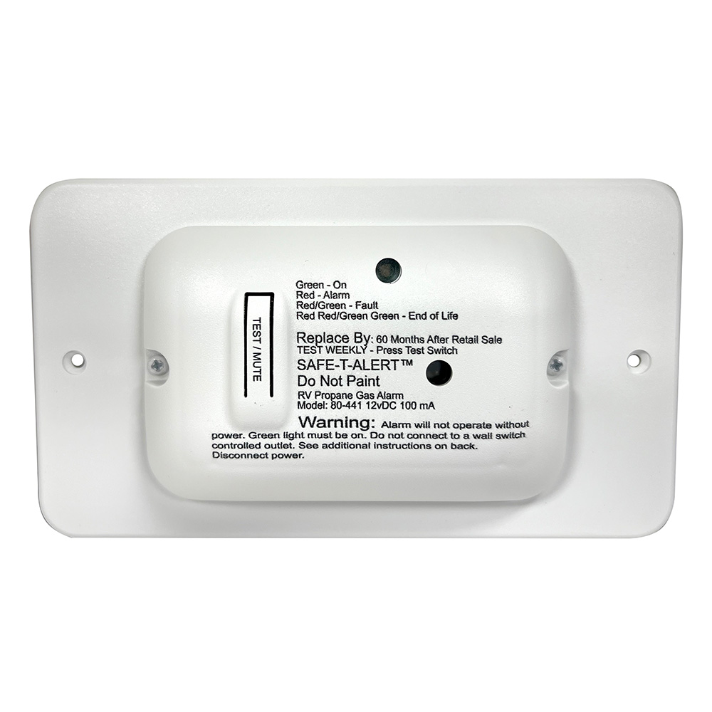 Image 1: Safe-T-Alert 80 Series White Propane Gas Alarm - 12V