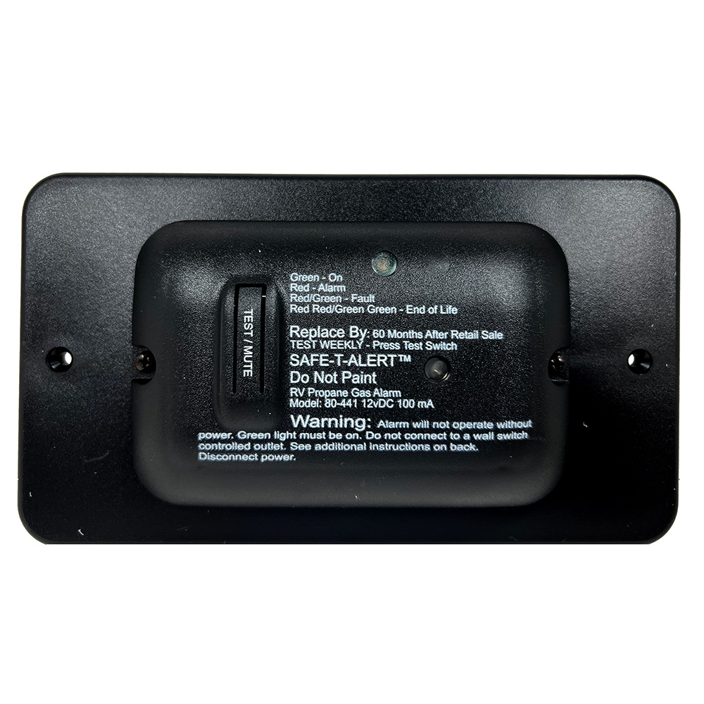 Image 1: Safe-T-Alert 80 Series Black Propane Gas Alarm - 12V