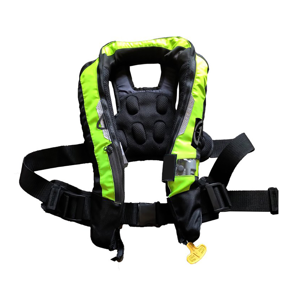 Image 1: First Watch Auto/Manual Convertible 38g Inflatable PFD - Hi-Vis Yellow