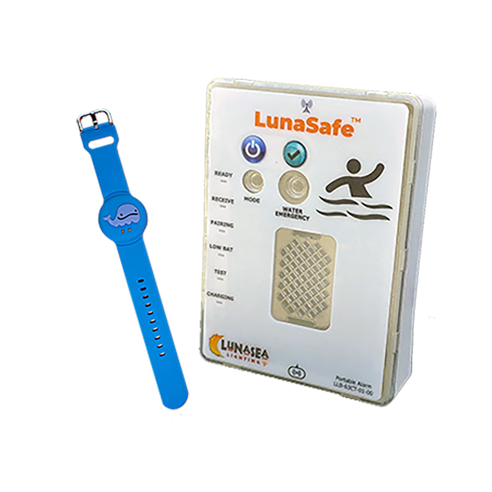 Image 1: Lunasea Water Activated RF Transmitter w/Rechargeable Alarm Receiver - Blue