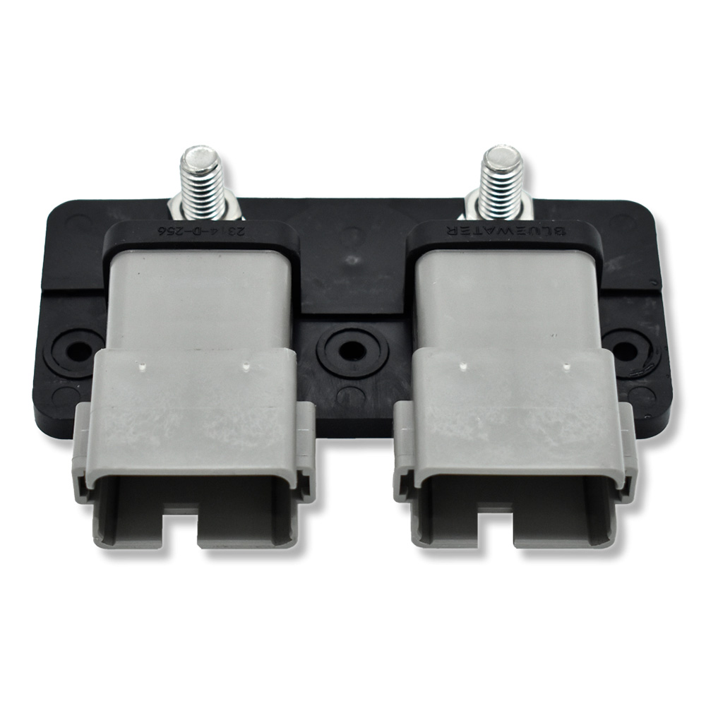 Image 1: Bluewater Dual 12 Position Male Sealed Deutsch Connector Busbar - 5/16" Stud