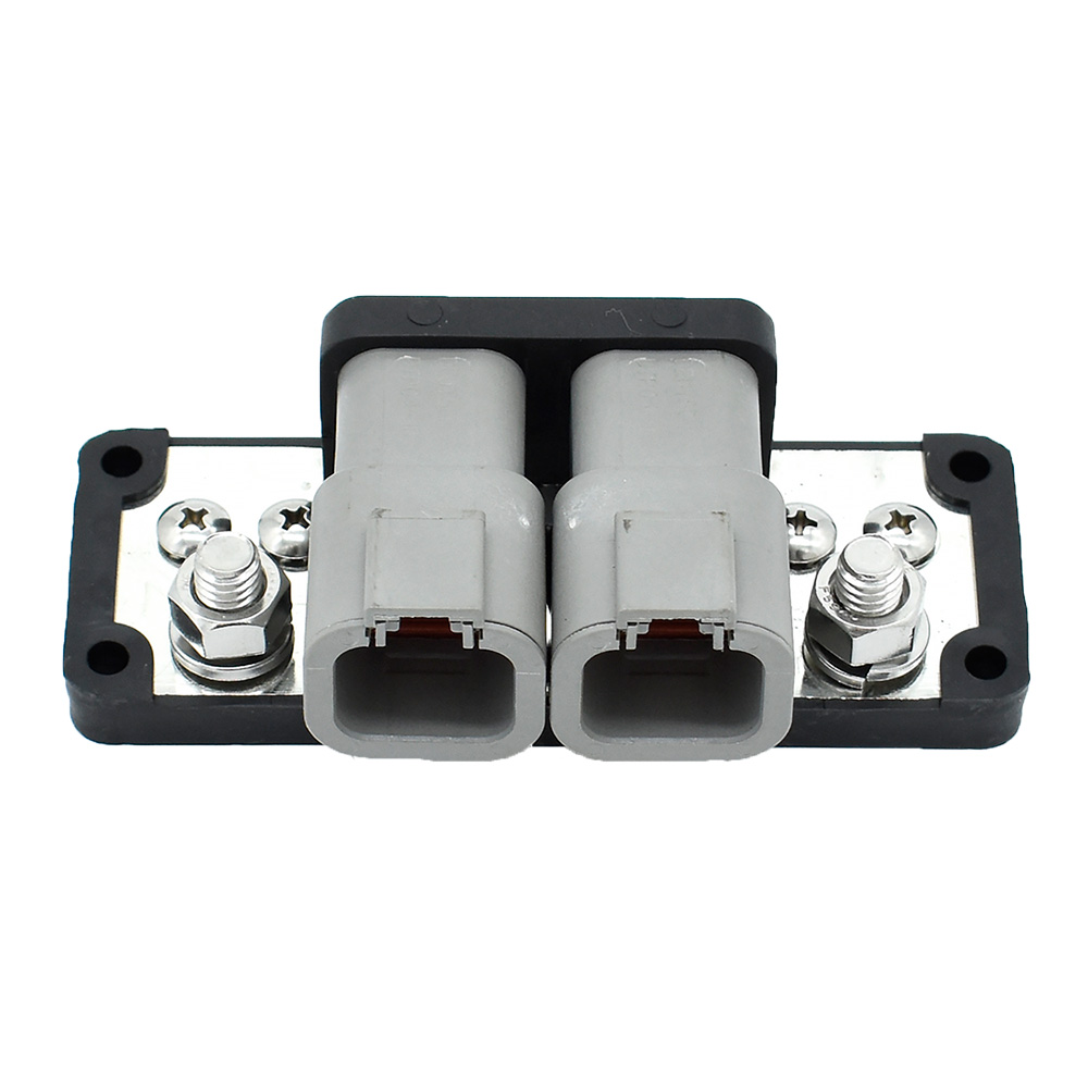 Image 1: Bluewater Dual Deutsch DTP 4 Position Busbar - 5/16" Studs