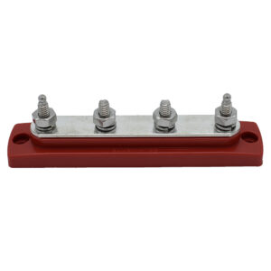 Image 1: Bluewater Common Stud Busbar 4 Gang - Red