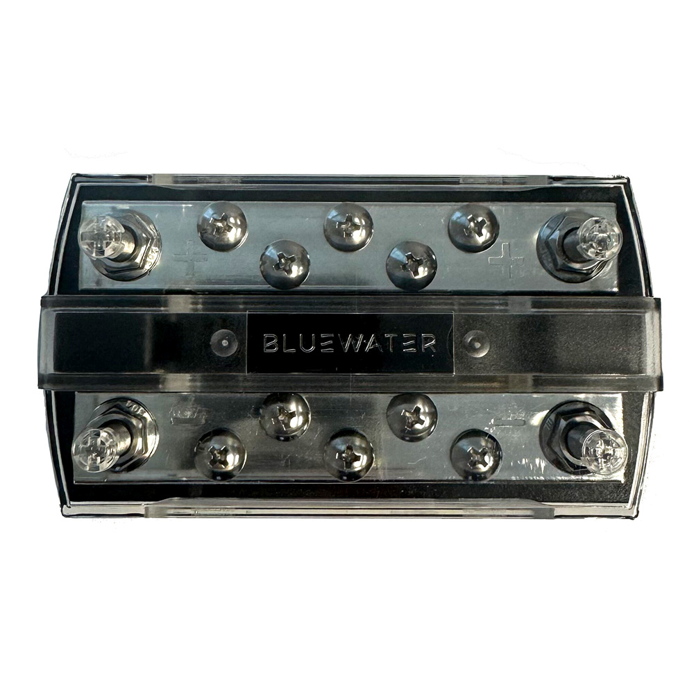 Image 1: Bluewater 10 Position 150AMP 1/4" Busbar w/Cover