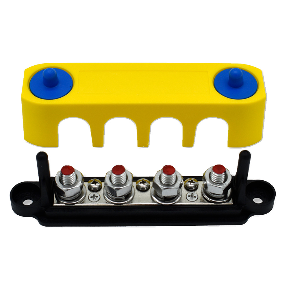 Image 1: Bluewater Common Stud 4 Gang Positive Terminal Busbar w/Cover